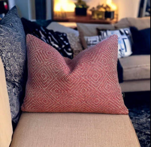 Red Geometric Cushion