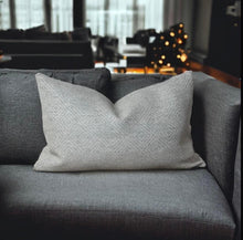 Load image into Gallery viewer, Light Grey Geometric Woven Cushion
