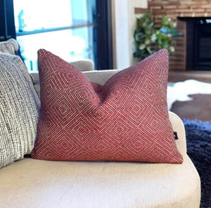 Red Geometric Cushion