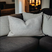 Load image into Gallery viewer, Light Grey Geometric Woven Cushion
