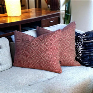 Red Geometric Cushion