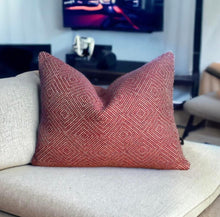 Load image into Gallery viewer, Red Geometric Cushion
