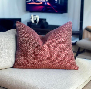 Red Geometric Cushion