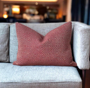 Red Geometric Cushion