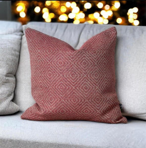 Red Geometric Cushion