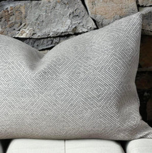 Light Grey Geometric Woven Cushion