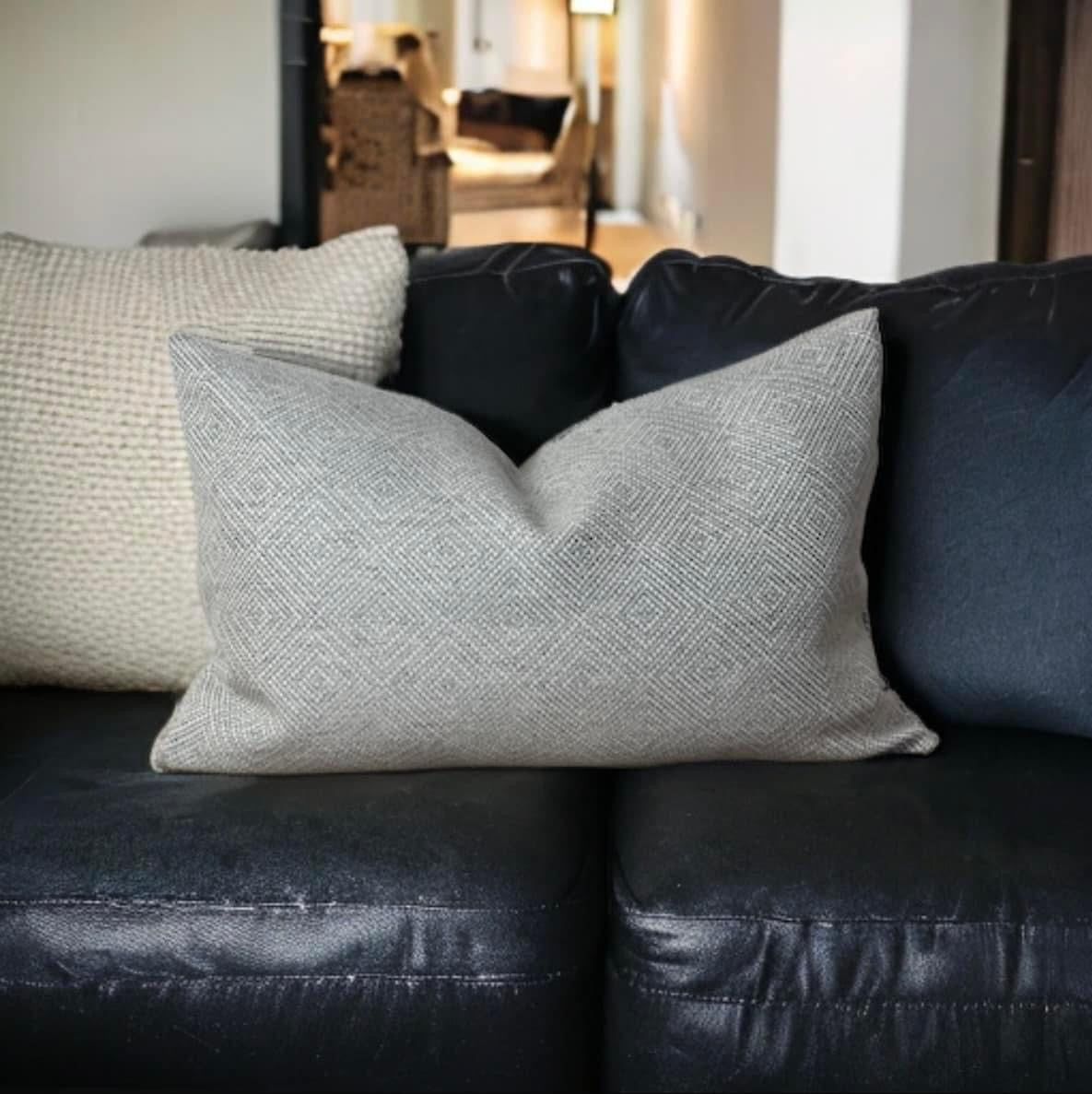 Grey geometric outlet pillow