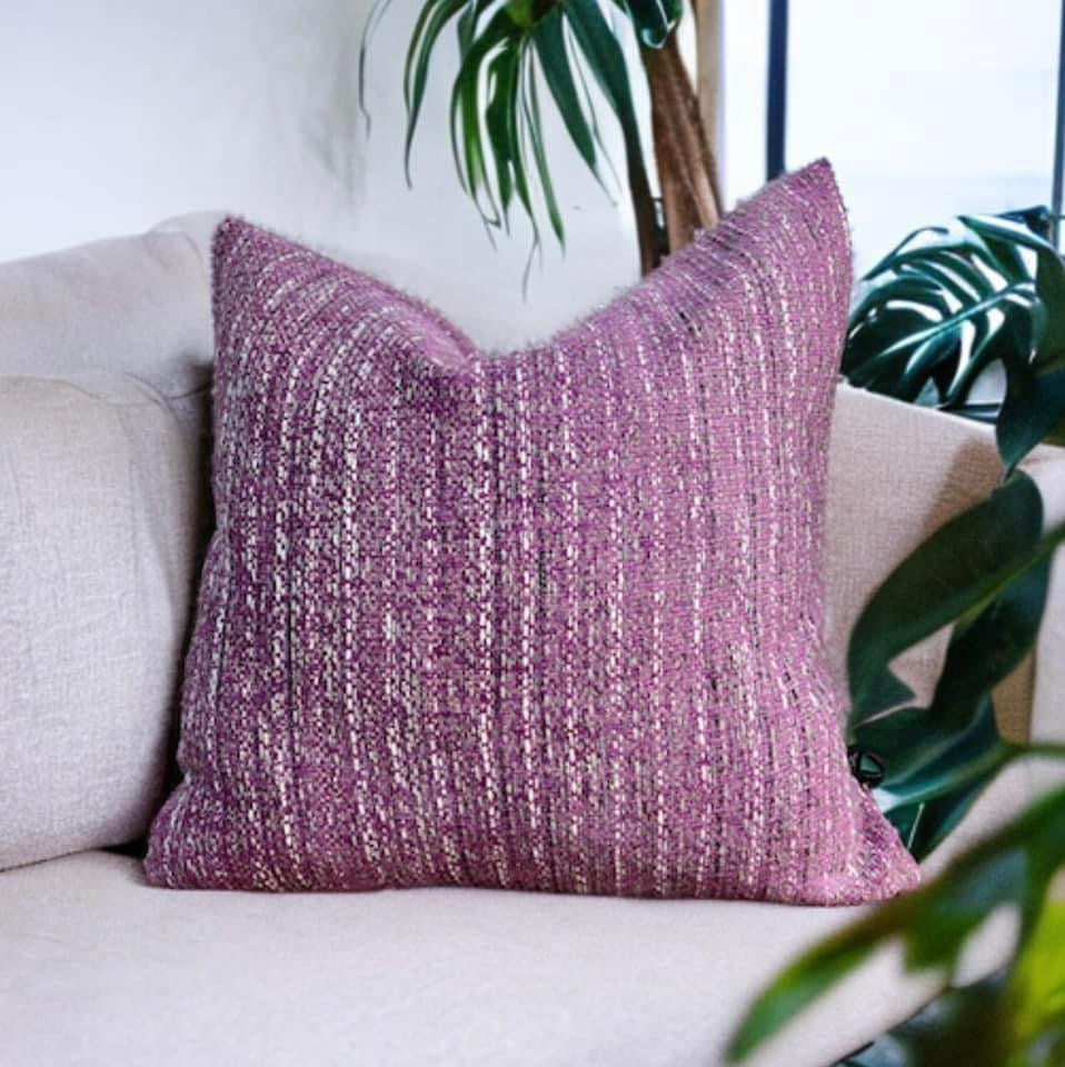 Pink Boucle Textured Cushion Lulu Interiors