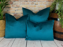 Load image into Gallery viewer, Teal Velvet Cushion
